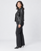 Suede jacket embellished with metallic leaves - Joseph Ribkoff